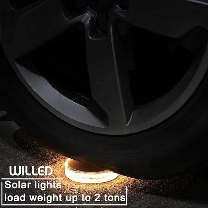 WILLED Solar Step Deck Lights for Outside, Warm White Outdoor Solar Powered Lights for Steps,Stair,Dock,Driveway,Walkway,Sidewalk,Garden (4 Pack)