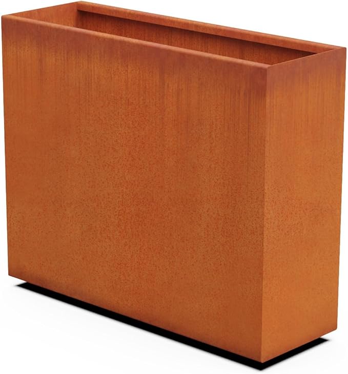 Corten Steel Planter Rectangle Outdoor Metal Garden Box Heavy Duty | Made in USA | Fully Assembled