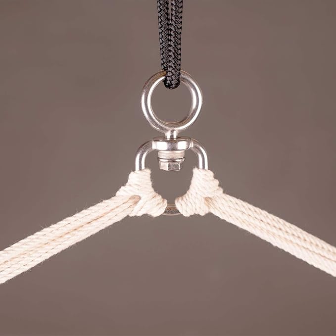 LA SIESTA® - Large Comfort Habana Cotton Hammock Chair & CasaMount - Hanging Chair w/Suspension Kit for Walls Ceilings & Square Beams - Indoor Outdoor Swing Hanging Chair Bedroom Balcony - Latte