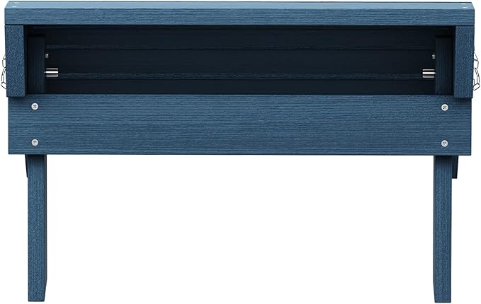 SERWALL Folding Adirondack Footrest Without Assembly, All Weather Use Adirondack Footstool, Blue