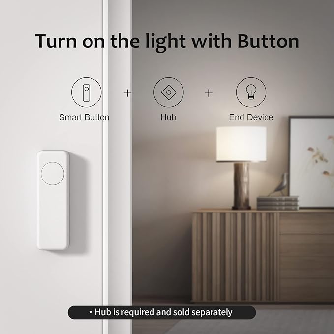THIRDREALITY ZigBee Smart Button Red, 3-Way Remote Control, Require Zigbee hub, Work with SmartThings, Aeotec, Hubitat, Home Assistant, Third Reality Hub, Battery Included.