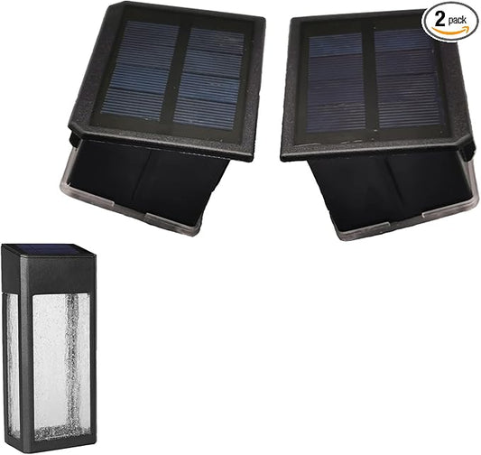GOODFOEVER 2 Pack Solar Lights for Outdoor Fence and Wall: Replacement Top, Waterproof