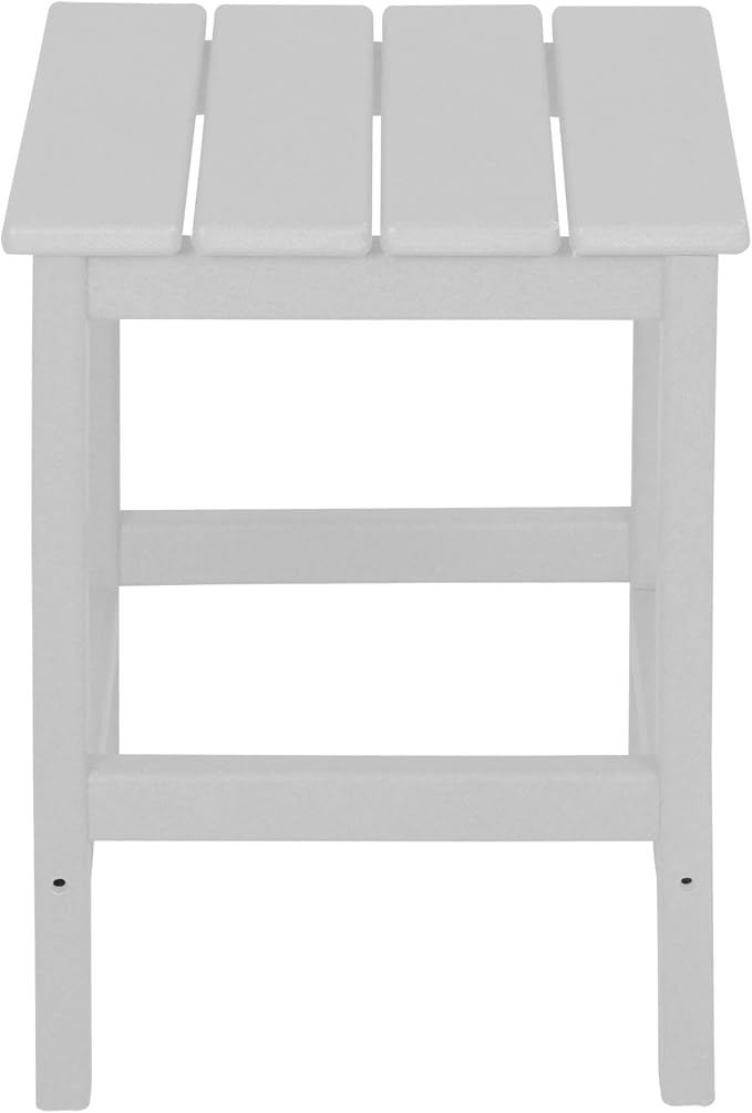 WO Home Furniture Adirondack Chairs Table Set of 3 PCS Outdoor Folding Chairs Side End Table Weather/UV Resistant for Lawn, Garden, Bon Fire, Balcony (White)