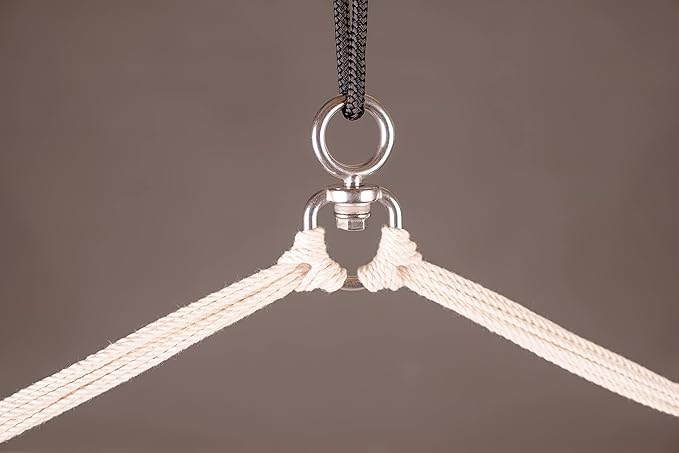 LA SIESTA Habana Hammock Chair, Indoor or Outdoor, Ideal for Sitting or Lying Down, Cotton Hammock, Patio, Swinging Chair, Boho, Max 355 Lbs, King, Azure