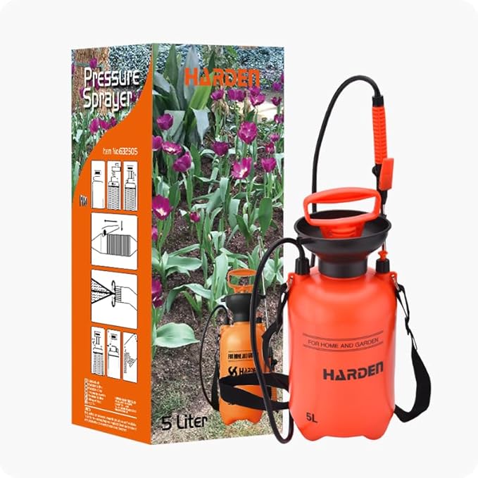 5L Heavy Duty Pressure Sprayer – Stainless Steel Rod & Brass Nozzle – Durable Garden Pump Sprayer for Lawn, Cleaning, Pesticides – Industrial Quality