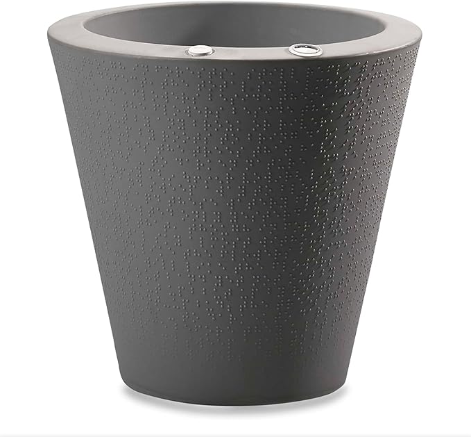 Crescent Garden Dot TruDrop Indoor/Outdoor Planter, Self-Watering Plant Pot, 20 Inches, (Slate)