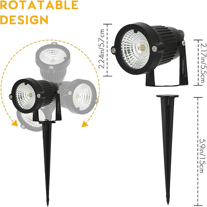 Color Change Landscape Lighting Low Voltage LED Outdoor Spotlights 6W 12V IP66 Waterproof Landscaping Lights Remote Control Garden Pathway Lights RGB Trees Decorations