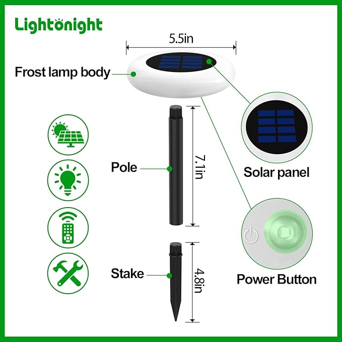 Colorful Solar Colorful Solar Lights Outdoor, Color Changing Solar Lights with Remote, Colorize Pathway Lights Solar Garden Lights for Landscape Walkway Patio Yard Pool