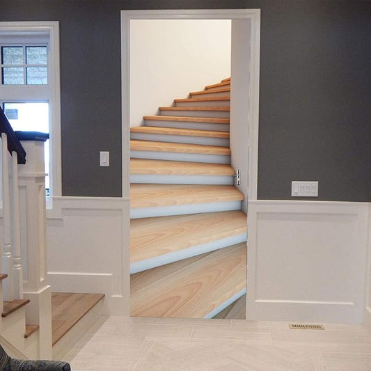 3D Door Stickers Murals - Stairs - Peel and Stick - Waterproof & Washable - Matt Finish - Geometric Pattern - Adults - 37.4" x 78.7"