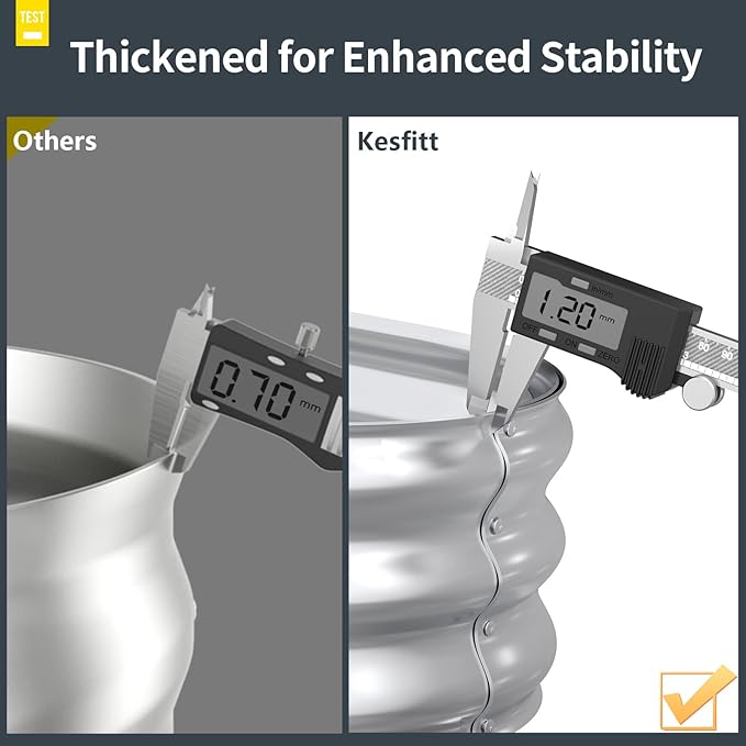 Kesfitt Raised Garden Bed Kit,Outdoor Galvanized Planter Large Metal Raised Boxes with Safety Edging and Gloves for Gardening Vegetables,Fruits,Flower(4x2x1FT)