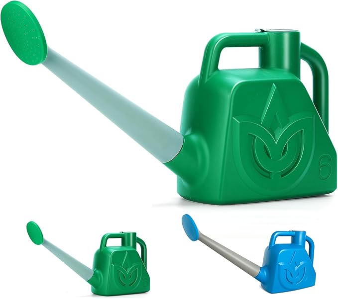 XXXFLOWER 1.5 Gallon Green Watering Can Outdoor Garden Flower Plant, Lightweight 6 L Water Cans with Detachable Nozzle Watering Pot for Office House Garden