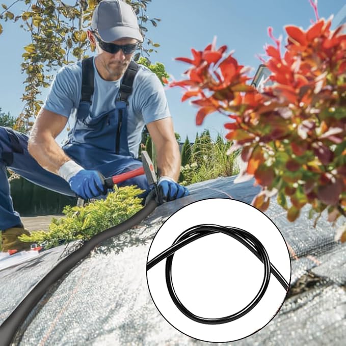 Garden Watering Tube, 4mm Drip Irrigation System Hose Blank Distribution Misting Tubing Main Line Automatic Water Pipe DIY Small Lawn Agriculture Hydroponics Flower Patio Emitters Bubbler Sprinkle 10M