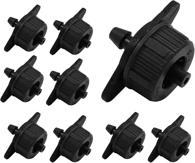 60 Pcs Drip Irrigation Emitters, 1 GPH Pressure Compensating Irrigation Drippers for Garden Lawn Watering Irrigation System, Black