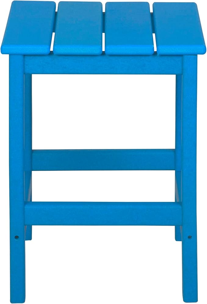 WO Home Furniture Adirondack Chair Table Set of 2 PCS Outdoor Folding Chair w Side Table Weather/UV Resistant for Lawn, Garden, Bon Fire, Balcony (Pacific Blue)