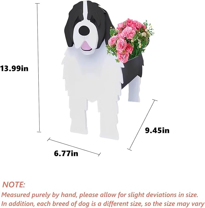 Newfoundland Dog Planter Plant Pots,Cute Garden Dog Flower Planter,Dog Planters Birthday Gifts for Women,Office,Indoor/Outdoor Decor（9.45 * 6.77 * 13.99in）