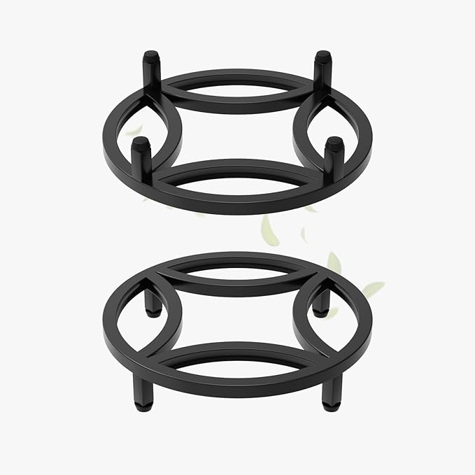 Zhongma 2 Pack 11.8" Sturdy Potted Plant Stand Flower Pot Holder Heavy Duty Construction, Low Plant Stand for Home Indoor and Outdoor, Sturdy plant riser and saucer without Installation Required