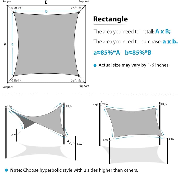 Amagenix Sun Shade Sail 11'X11' Curved Edge Outdoor Shade Canopy Dark Green Breathable 95% UV Block Shade Cloth for Patio Garden Backyard (We Make Custom Size)