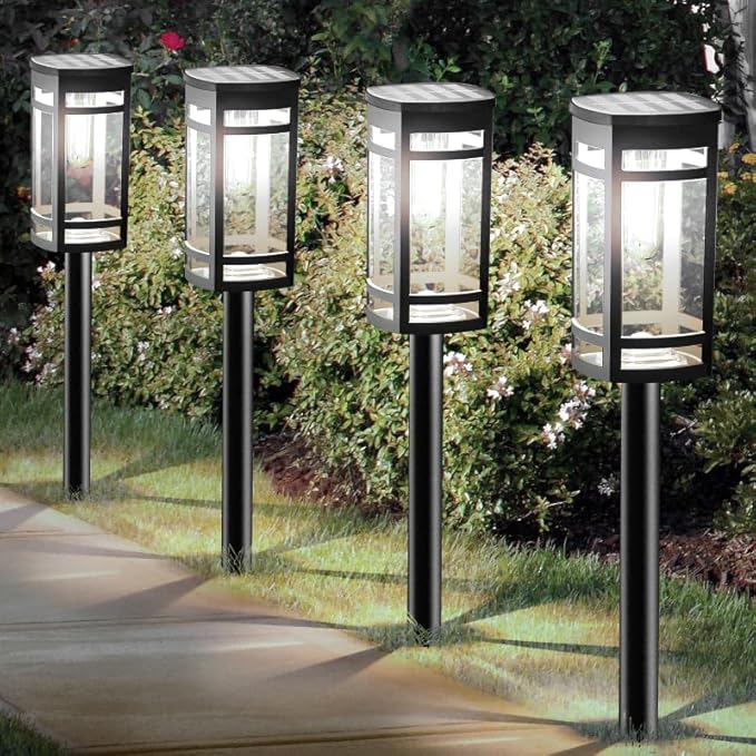 Solar Lights Outdoor Waterproof for Garden Pathway Walkway Driveway Yard Lawn Decorative Landscape Lighting. (Cool White Light, 1)
