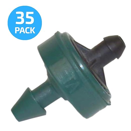 2 GPH Netafim Woodpecker Jr Pressure Compensating Dripper Emitters, 35-Pack Plus Hole Punch Tool and Goof Plugs for Drip Irrigation Systems