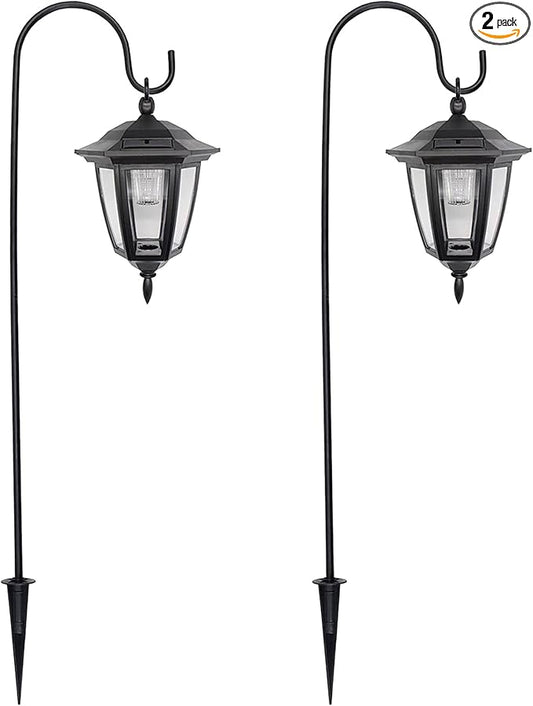 MAGGIFT 34 Inch Hanging Solar Lights Outdoor Waterproof Solar Garden Lights with 2 Shepherd Hooks Landscape Lighting for Lawn Patio Yard Pathway Driveway,2 Pack