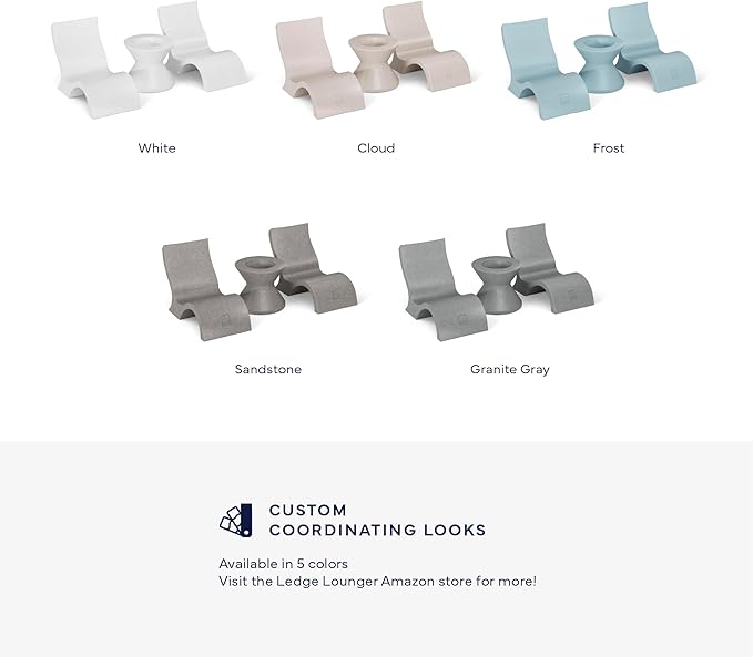 Ledge Lounger Signature Chair Set - Two Chairs - Ice Bin Side Table - in-Pool - On-Deck - Water Depths 0-9” - All Types - Resin Water Chairs - Pool, Sundeck, Outdoor Patio (Granite Grey)