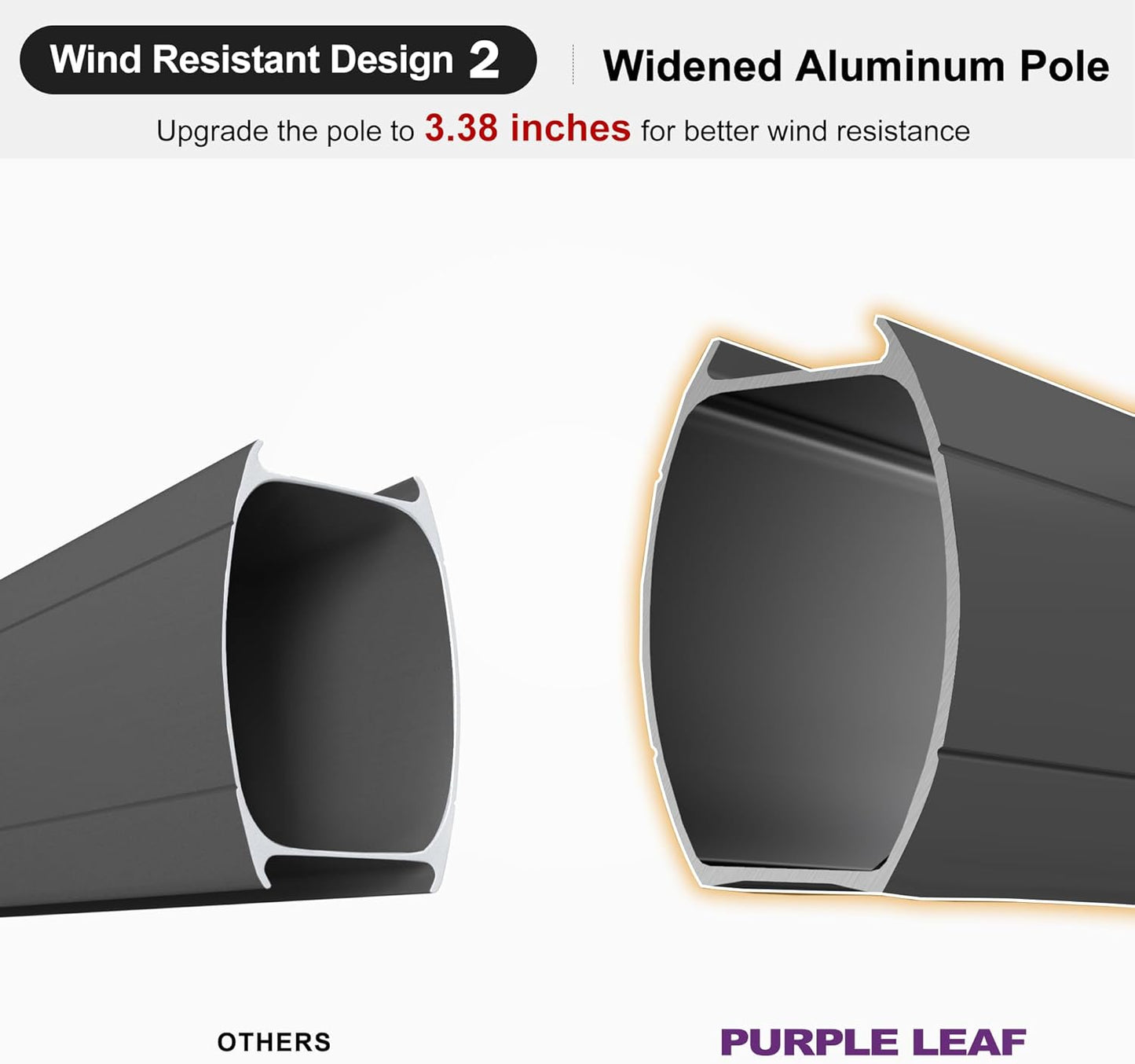 PURPLE LEAF 9' X 12' Patio Umbrella with Base Outdoor Rectangle Umbrella Large Cantilever Umbrella Heavy Duty Outdoor Market Umbrella for Garden Deck Backyard Pool Navy