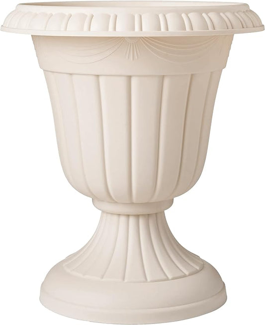 PL20BG Classic Traditional Plastic Urn Planter Indoor/Outdoor, 10" x 12", (Beige)