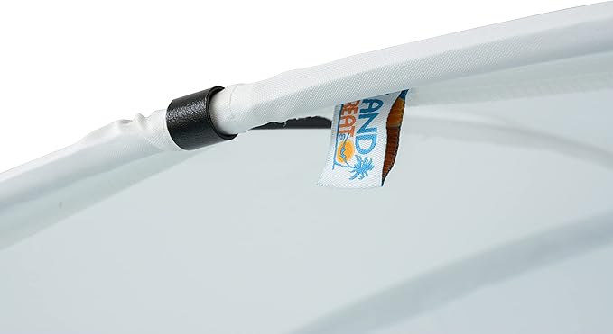 Island Retreat Sea Breeze Steel Frame Hammock Lounge Chair with Canopy - Luxury Shaded Hammock with Stand for Outside - Boho Style Beach Chair with Adjustable & Removeable Canopy - Black & Champagne