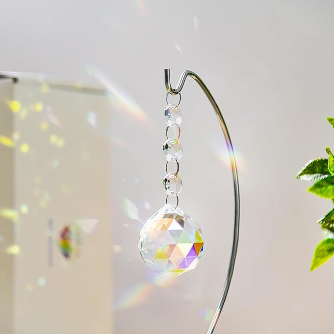 9-Inch Sympathy Gifts for Loss of Loved One,Memorial Gifts,40mm Crystal Suncatcher,Bereavement Gift Ideas,Condolences Gift for Mom Dad Friend Son Daughter Dog,Silver Stand and a Sympathy Card