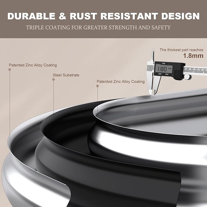 Raised Garden Bed, 8x4x1ft Galvanized Outdoor Planter Beds with Safety Edging and Gloves, Oval Metal Planter Box for Gardening Vegetables Flowers Herb