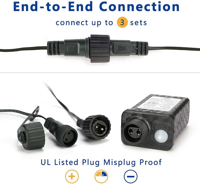 Lomotech 12ft x 5ft 360 LED Christmas Net Lights, 8 Modes Waterproof With Timer Low Voltage Connectable Mesh Lights for Trees, Bushes, Shurb, Garden, Outdoor Decoration(Green Wire, Blue)