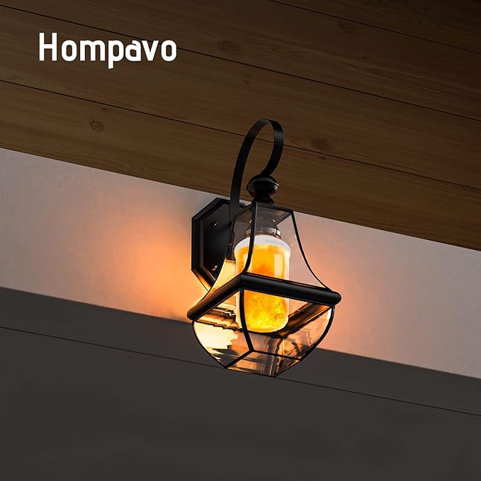 Hompavo 【Upgraded】 LED Flame Light Bulbs, 4 Modes Flickering Light Bulbs with Upside Down Effect, E26/E27 Base Flame Bulb for Halloween, Christmas, Indoor and Outdoor Decoration (White-2 Pack)