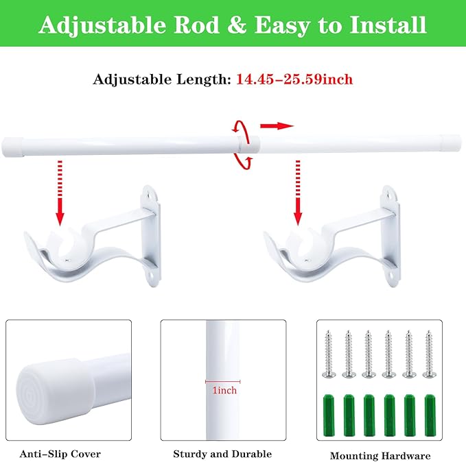 DOUBFIVSY Hanging Planters for Indoor Plants Plant Hanger, Adjustable Hanging Window Planter Hanging Wall Planter for Garden, 25in Plant Shelves Metal Holder Rod with Pots (White)