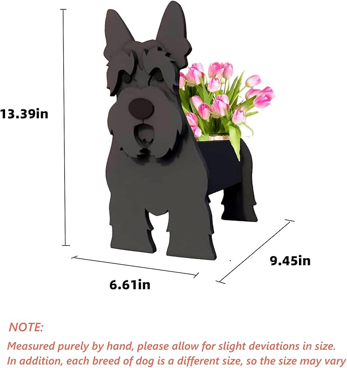 Scottish Terrier Dog Planter Plant Pots,Cute Garden Dog Flower Planter,Dog Planters Birthday Gifts for Women,Office,Indoor/Outdoor Decor（9.45 * 6.61 * 13.39in）