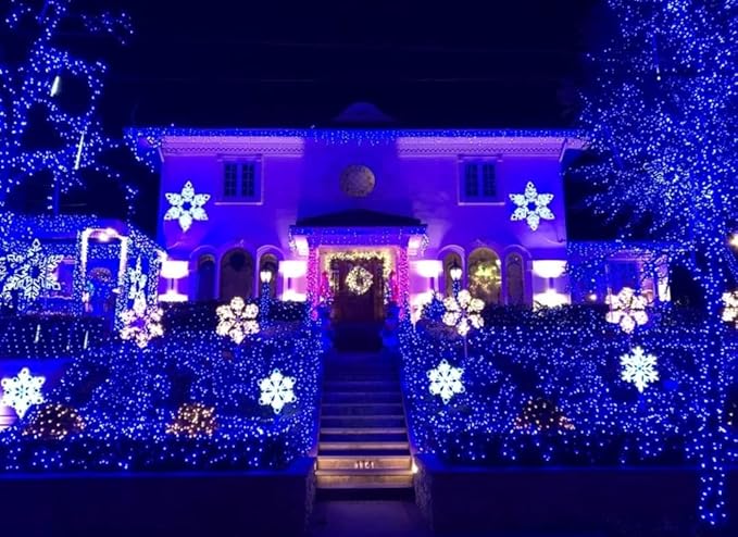 OZS 2PACK 164ft 400LED Extendable Blue Christmas String Lights Indoor/Outdoor, Waterproof 8 Modes Green Wire Christmas Tree Lights for Wedding Christmas Decorations (Blue Light)