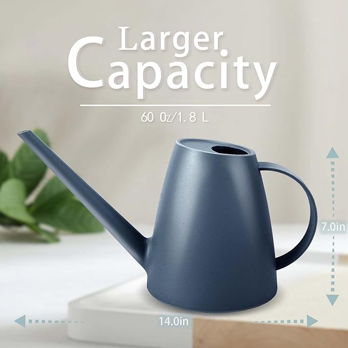 Watering Can for Indoor Plants, Small Watering Cans for House Plant Garden Flower, Long Spout Water Can for Outdoor Watering Plants 1. 8L 1/2 Gallon (Blue)