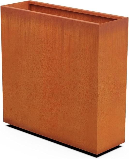 Corten Steel Planter Rectangle Outdoor Metal Garden Box Heavy Duty | Made in USA | Fully Assembled