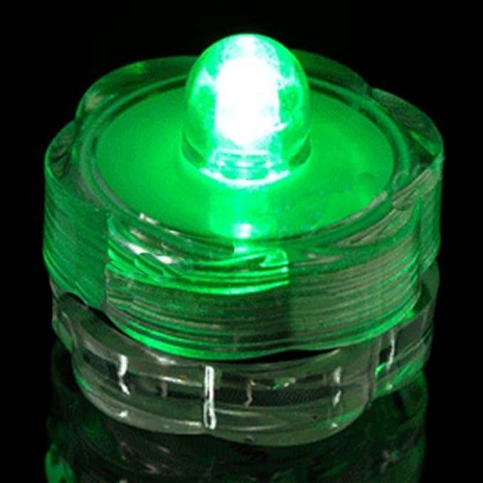 Bright LED Floral Tea Light Submersible Lights for Party Wedding (Green, 60 Pack)