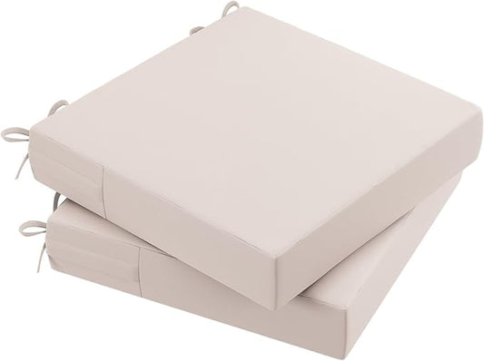 AAAAAcessories Outdoor Seat Cushions for Chairs, Waterproof, Fade-Resistant Patio Furniture Replacement Cushions, 21" x 21" x 4", Set of 2, Khaki Beige