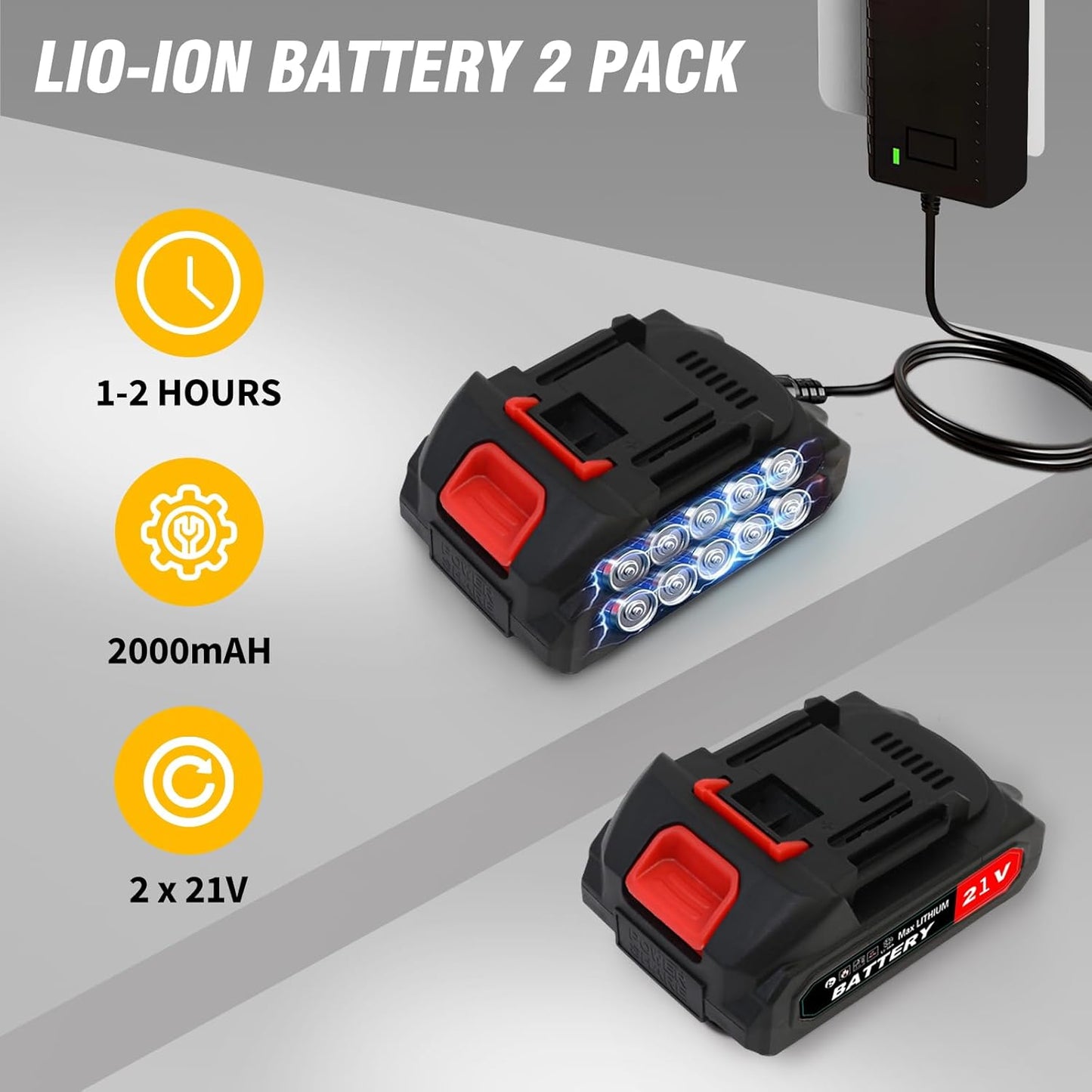 21V Electric Weed Wacker Cordless Grass Trimmer with 2x2000mAh Batteries & Fast Charger, 3 in 1 Stringless Lightweight Brush Cutter/Edger/Mower with 3 Types Blade & Wheels for Garden and Yard Lawn