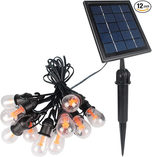 Luwint 27ft Solar String Lights - 12 Bulbs, Waterproof Fairy Hanging Lights for Outdoor Patio, Garden, Yard, and Deck Decoration - Solar Powered LED Lights
