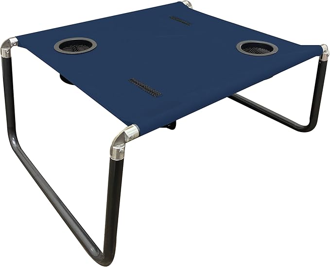 Neso Portable Beach Table with Cup Holders, Cell Phone Pockets, Lightweight for Picnics and Parks (Navy)