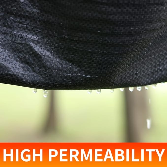 LIUJIAYI 2.4oz-2 Pack 3FTx50FT + 20 Pegs Weed Barrier Landscape Fabric - Durable Weed Block Ground Cover Mat, Woven Geotextile for Underlayment, Commercial Driveway Stabilization, Weed Control Cloth