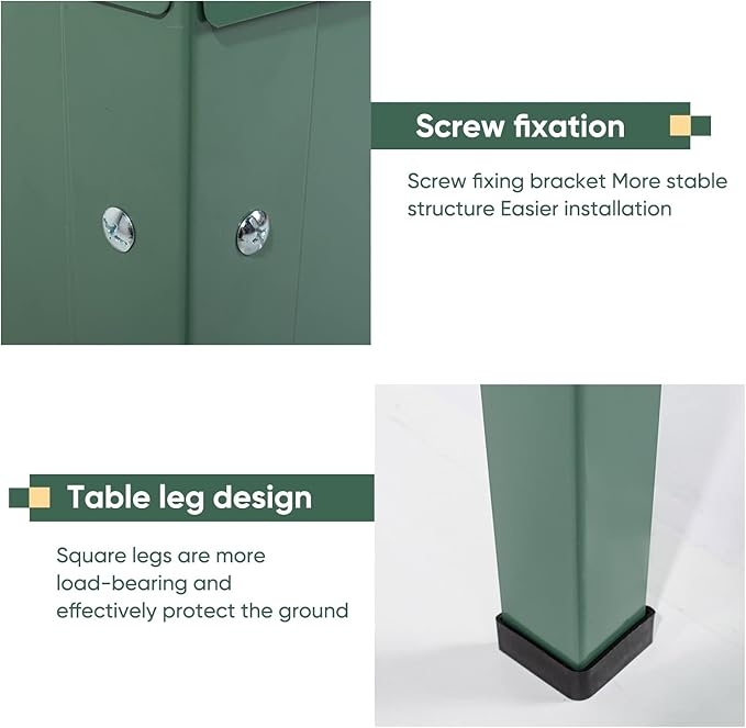 Raised Garden Bed, Elevated Planter Green Metal Plant Box with Legs Standing Garden Stand Drainage Holes Green(Green 24" L x 11" W x 18" H)