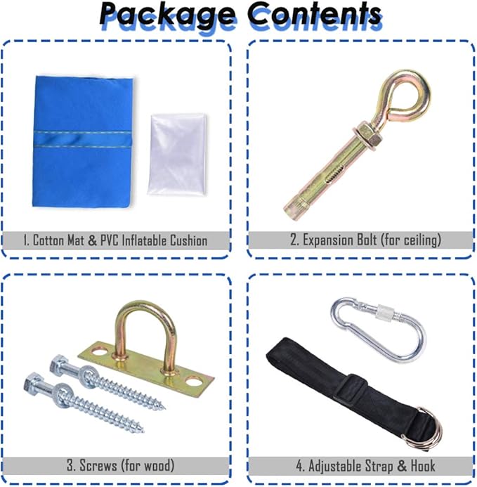 Kids Pod Swing Hanging Seat Child Hammock Chair Indoor and Outdoor Sensory Swing 100% Cotton Loading Capacity 170 lbs (Blue)