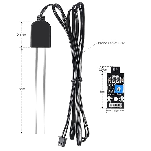 Alinan 2Sets Resistive Soil Moisture Sensor, Humidity Detector with Corrosion Resistant Probe, Digital Analog Signal Output for Garden Automatic Watering System
