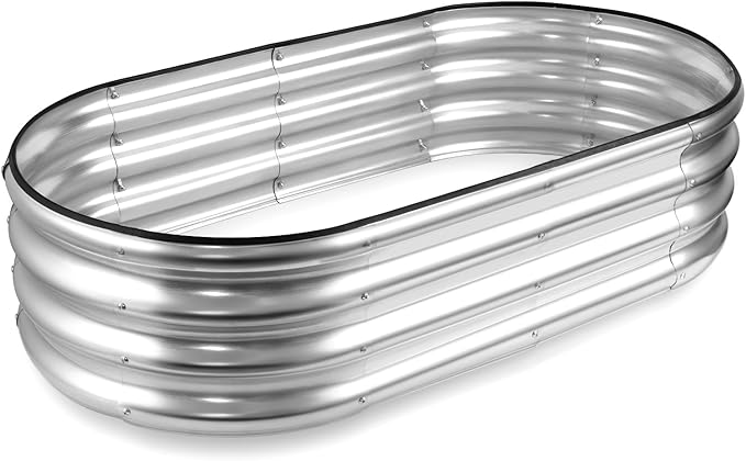 JERIA Raised Garden Bed,Galvanized Raised 4×2×1ft Planter Boxes Outdoor with Easy Assembly, Large Garden Bed for Vegetables, Fruits, Flowers