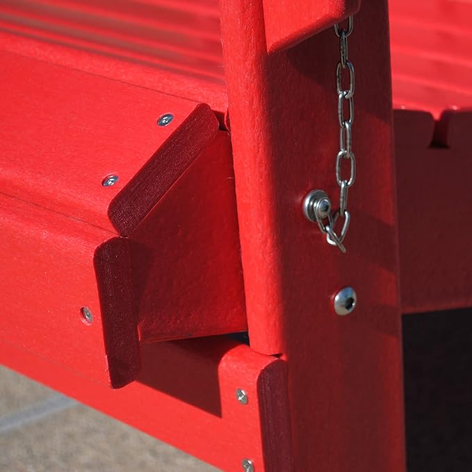 WO Home Furniture Adirondack Chairs Table Set of 3 PCS Outdoor Folding Chairs Coffee Table Weather/UV Resistant for Lawn, Garden, Bon Fire, Balcony (Red)