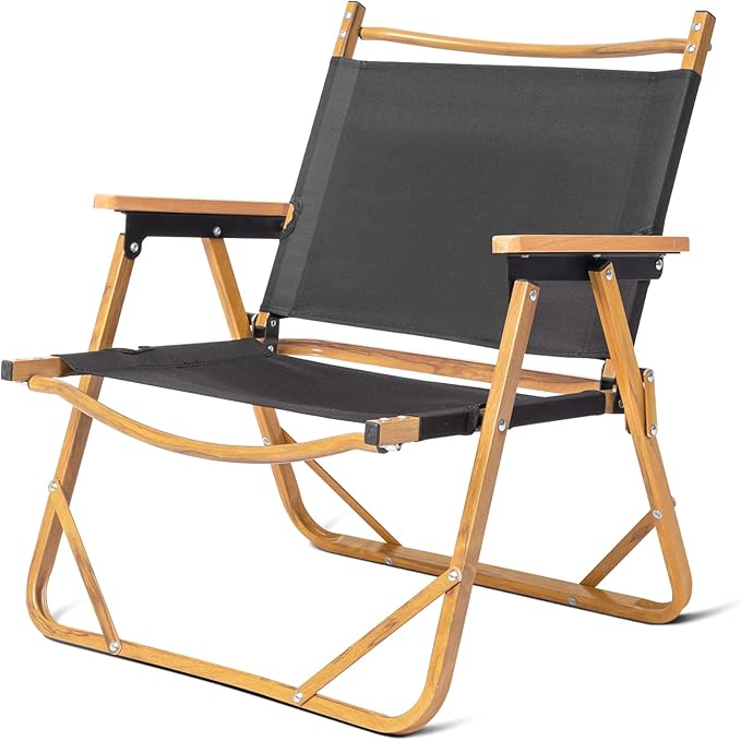 Outvita Portable Folding Camping Chair, Ultralight Low Beach Chair, Durable Aluminum Frame Armchairs for Hiking Concert Fishing Picnic, Supports 221Lbs