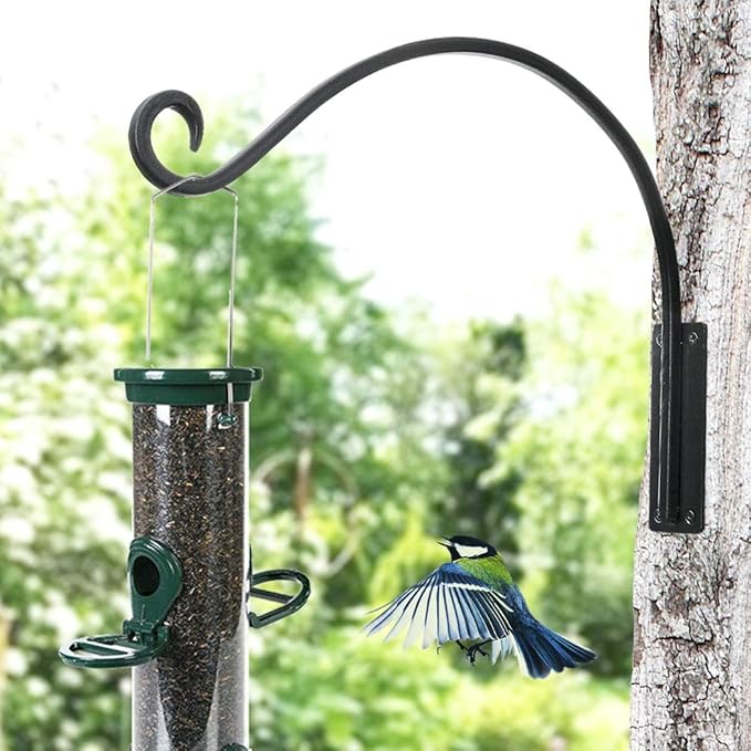 Heavy Duty Plant Hanger Bracket - Outdoor Hand-Forged Hanging Plant Bracket Durable and Stable Bird Feeder Hanger